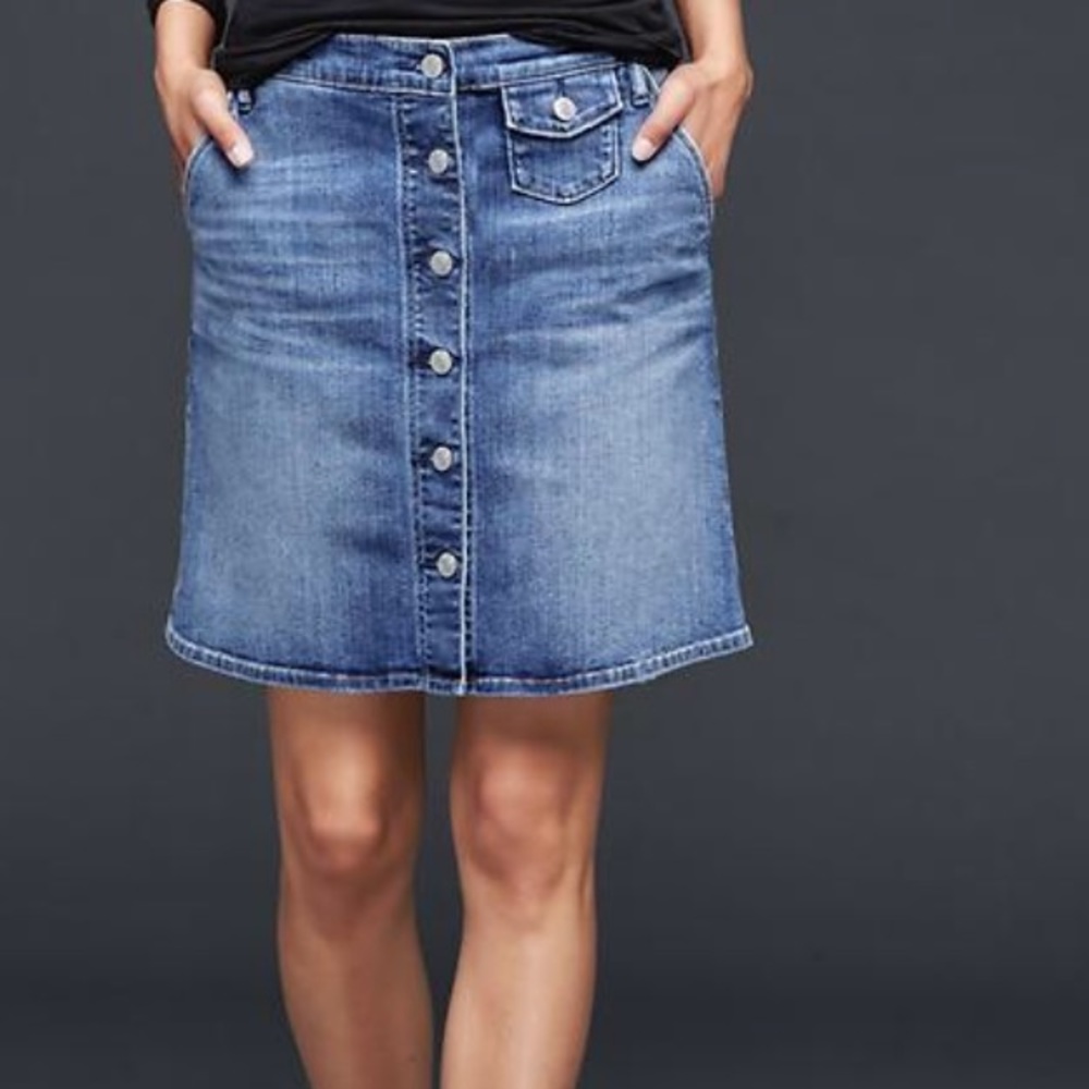GAP 1969 Button Front Denim Skirt - Picture 1 of 7